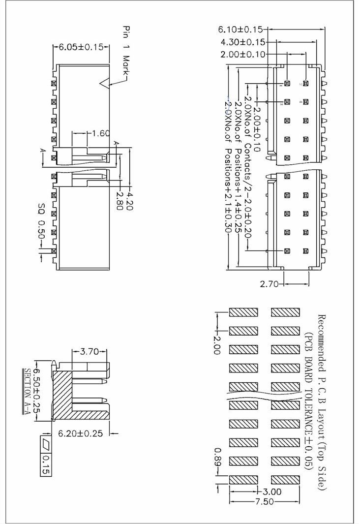 2.0mm Box Header Connector SMT Type